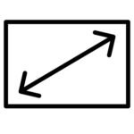 full screen icon with arrows in black outline style free vector Home